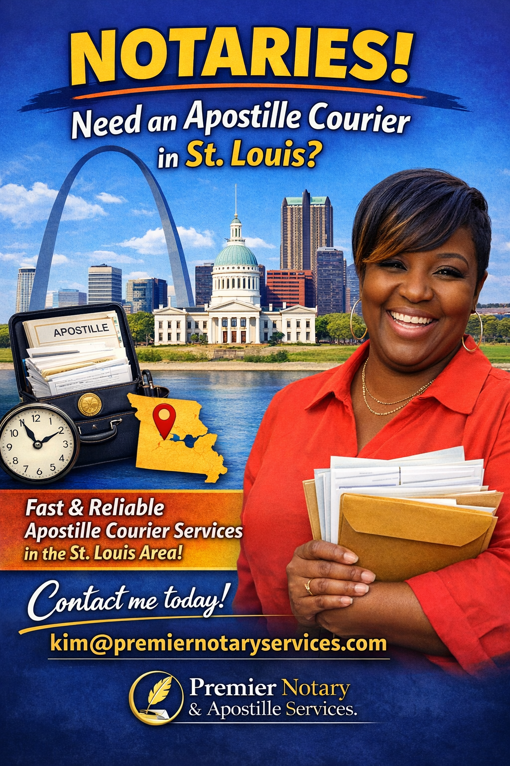 Missouri Apostille Courier Services - Professional notary with documents in St. Louis